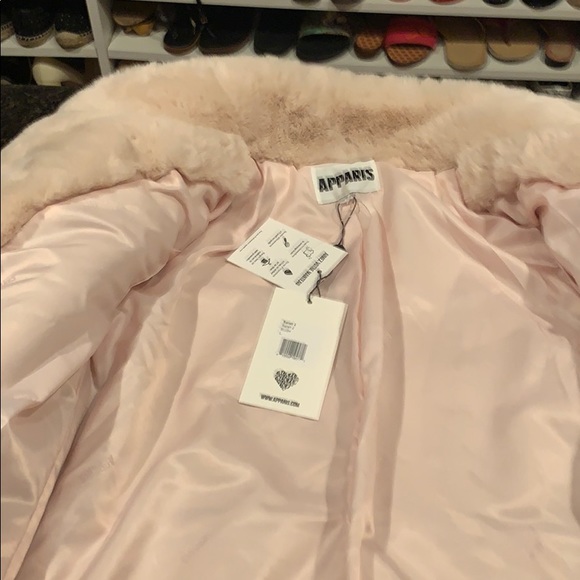 NEW Apparis Sarah Soft FauxFur coat Light Pink L - Picture 3 of 8
